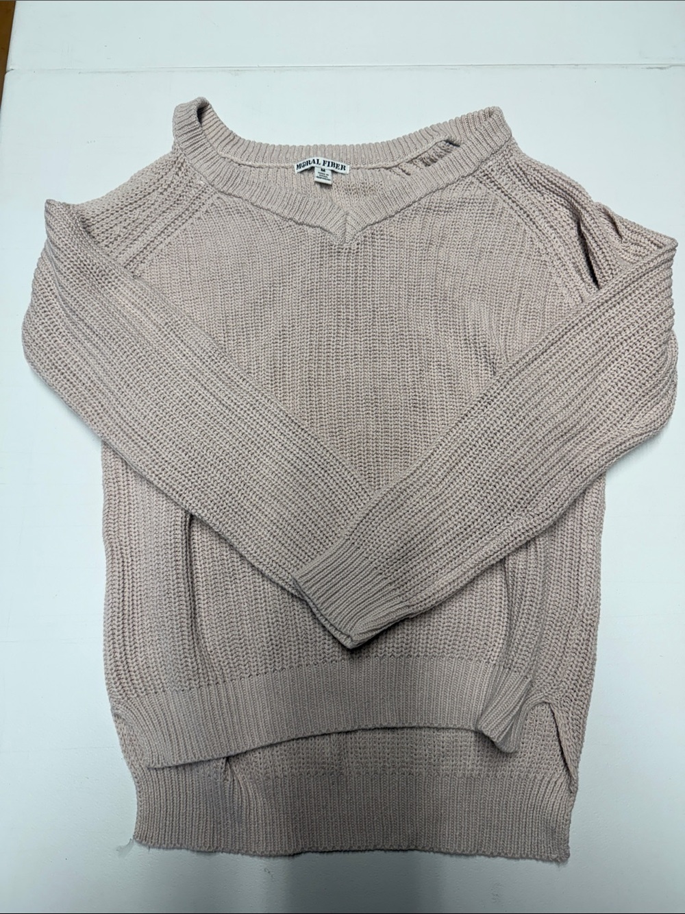 Moral Fiber Taupe V-Neck Knit Sweater